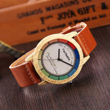Two-Toned Leather Wood Watch