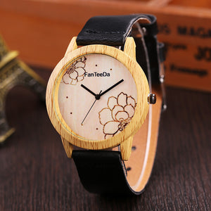 Floral Mandala Wood Watch