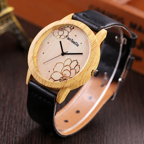 Floral Mandala Wood Watch