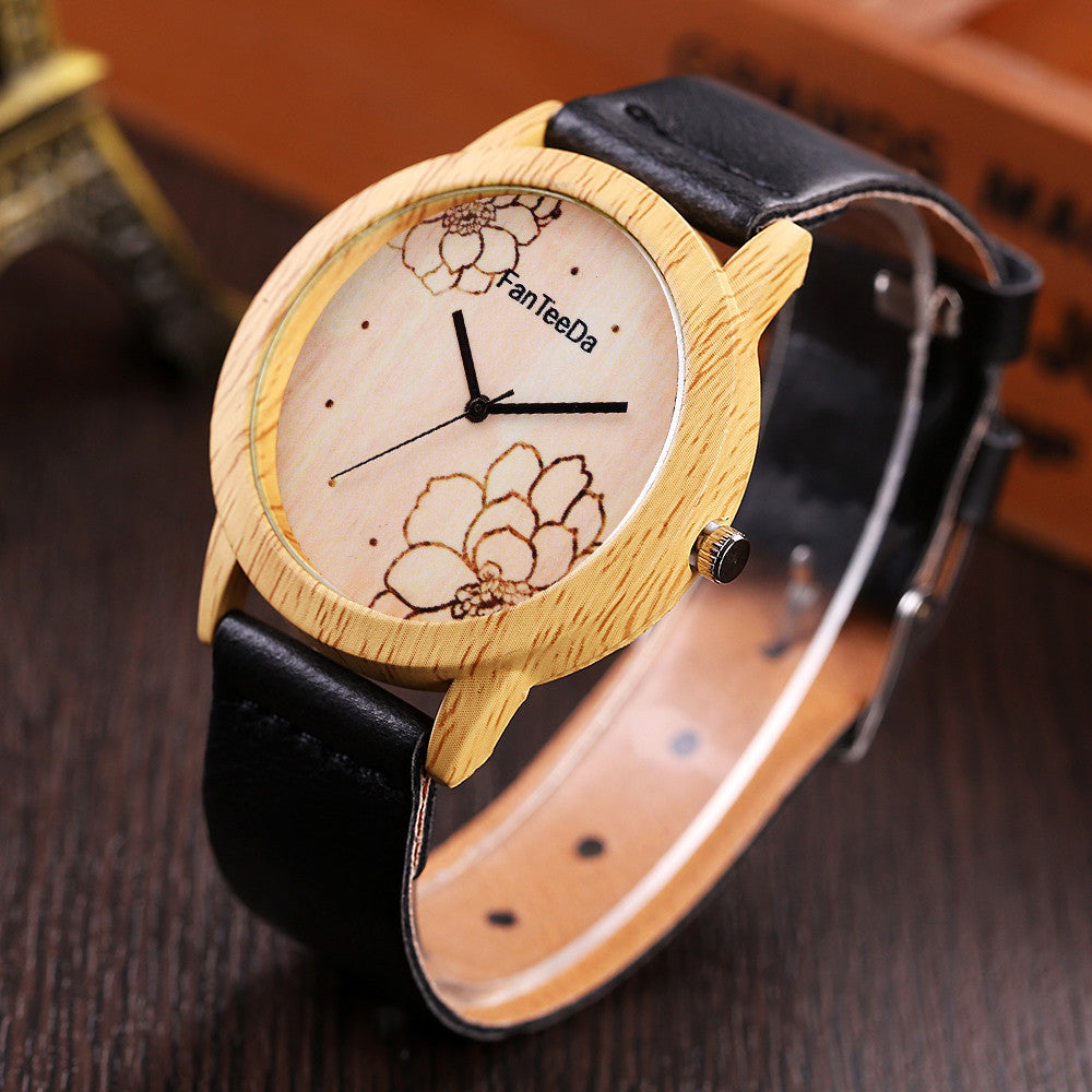 Floral Mandala Wood Watch