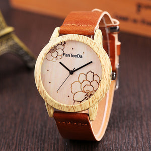 Floral Mandala Wood Watch
