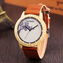 Wooden Owl Leather Watch