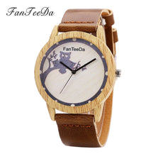 Wooden Owl Leather Watch