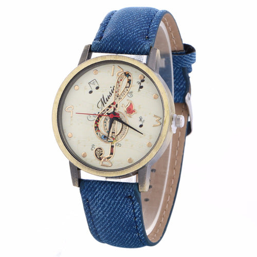 Music Note Leather Watch