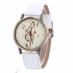 Music Note Leather Watch