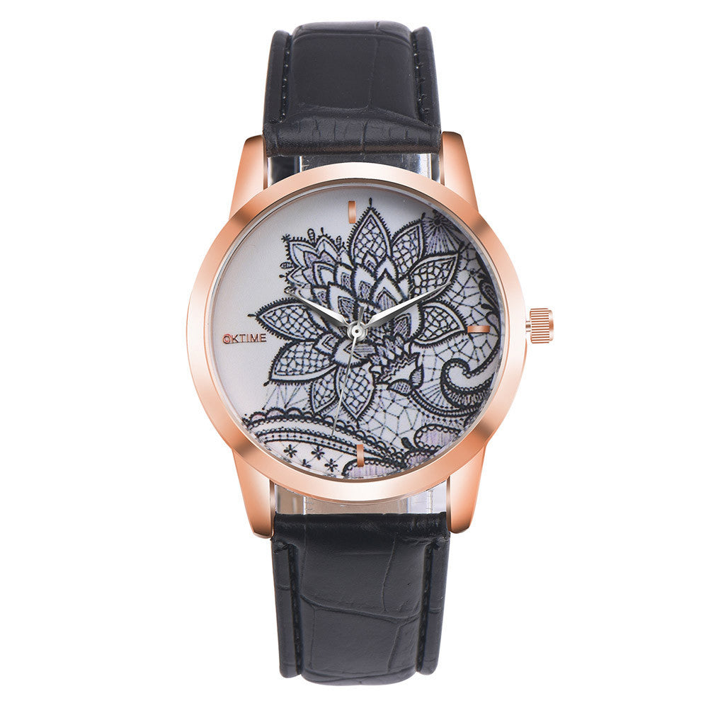 Vintage Flower Sketch Watch