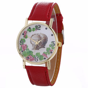 Wine Time Leather Watch