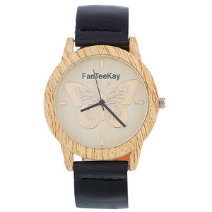 Butterfly Wood Watch Two-Toned