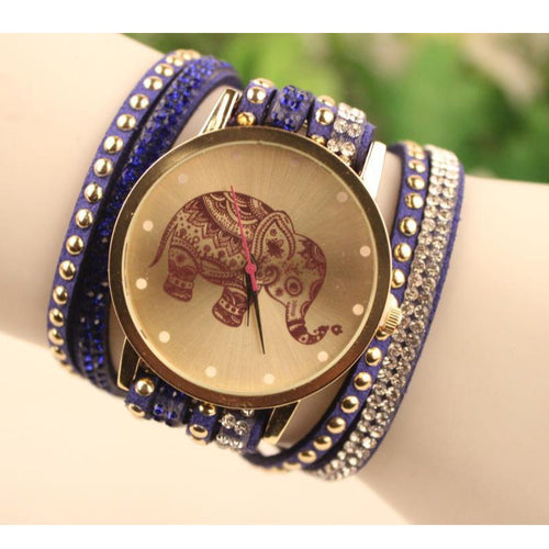Elephant Print Bracelet Watch