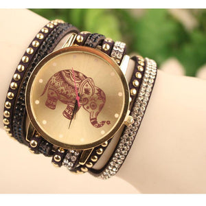 Elephant Print Bracelet Watch