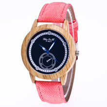Vintage Wood Watch w/Black Strap
