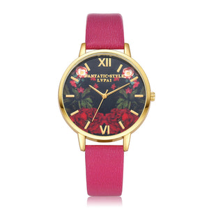 Classy Floral Print Watch