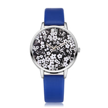Black & White Slim Watch w/Floral Print
