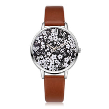 Black & White Slim Watch w/Floral Print