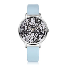 Black & White Slim Watch w/Floral Print