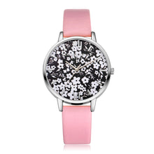Black & White Slim Watch w/Floral Print
