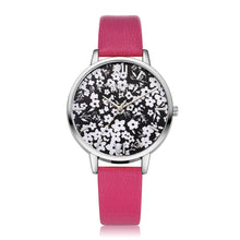 Black & White Slim Watch w/Floral Print